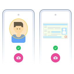 Verify identity with face and residence card photos.